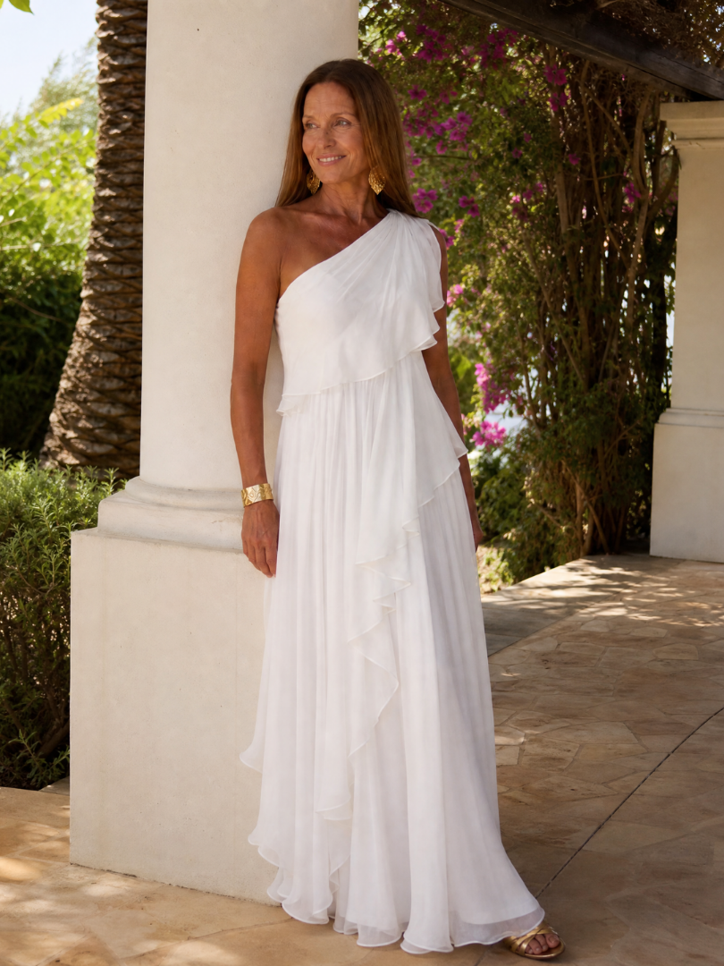 Ora™"|Ruffled One-Shoulder Maxi Gown