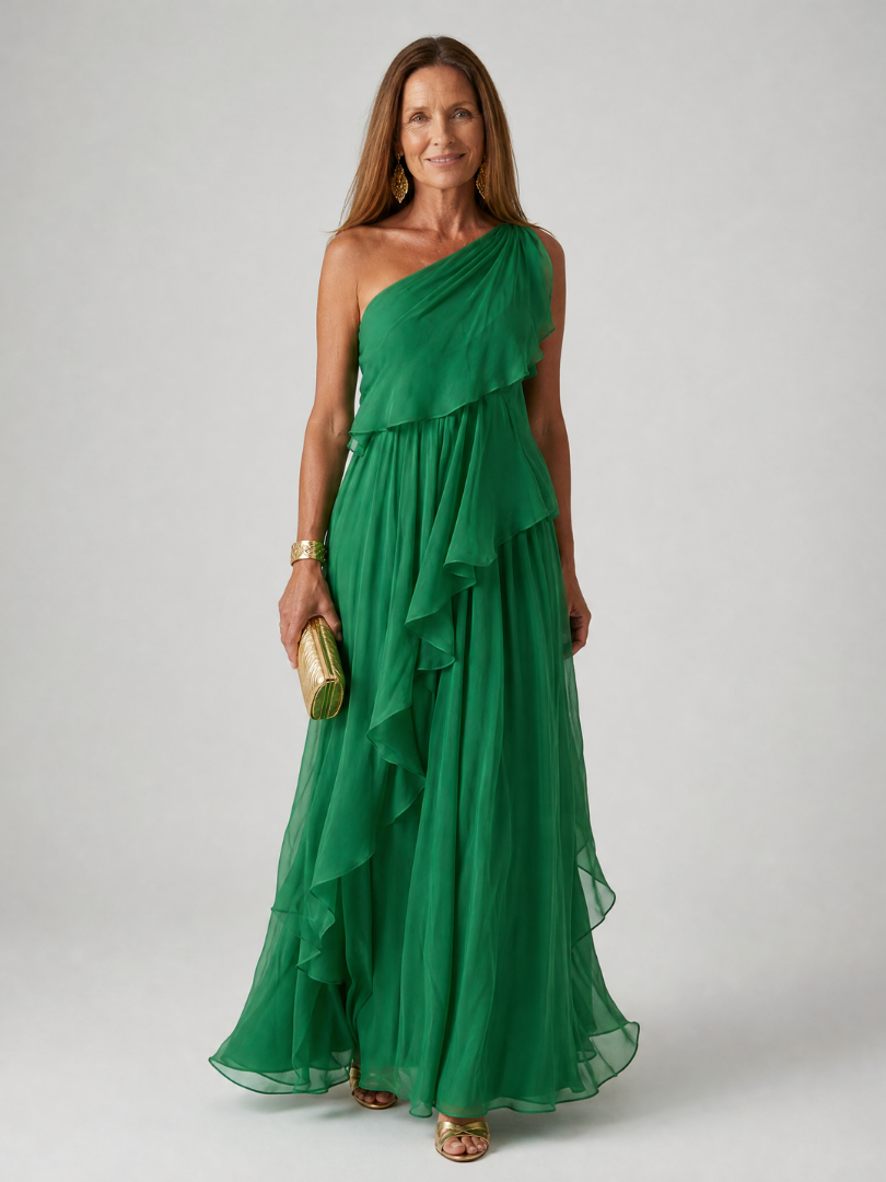 Ora™"|Ruffled One-Shoulder Maxi Gown