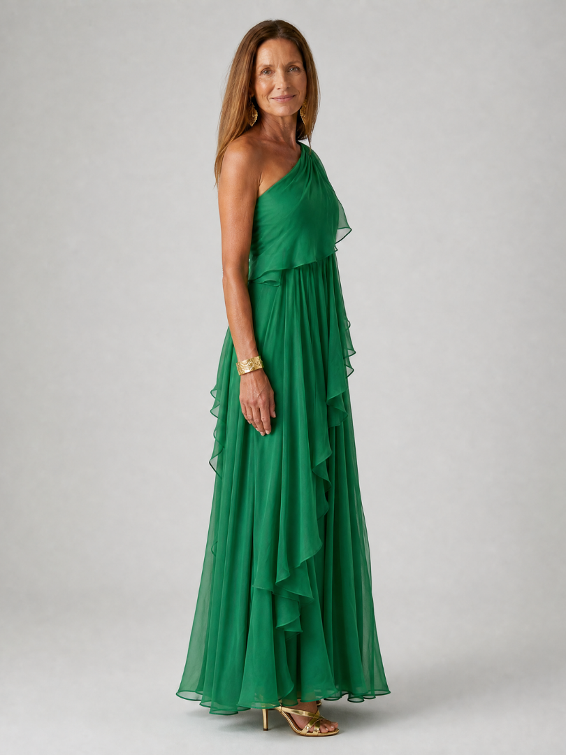 Ora™"|Ruffled One-Shoulder Maxi Gown