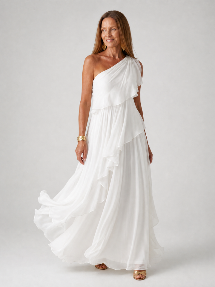 Ora™"|Ruffled One-Shoulder Maxi Gown