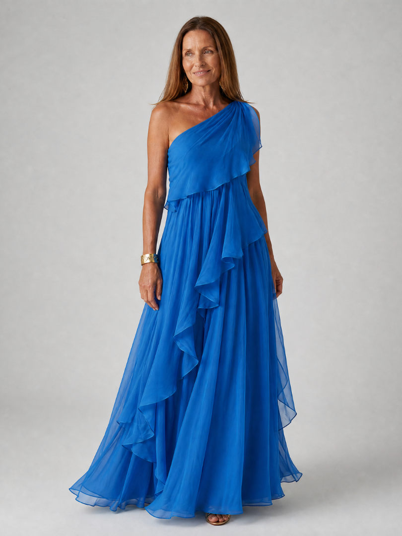 Ora™"|Ruffled One-Shoulder Maxi Gown