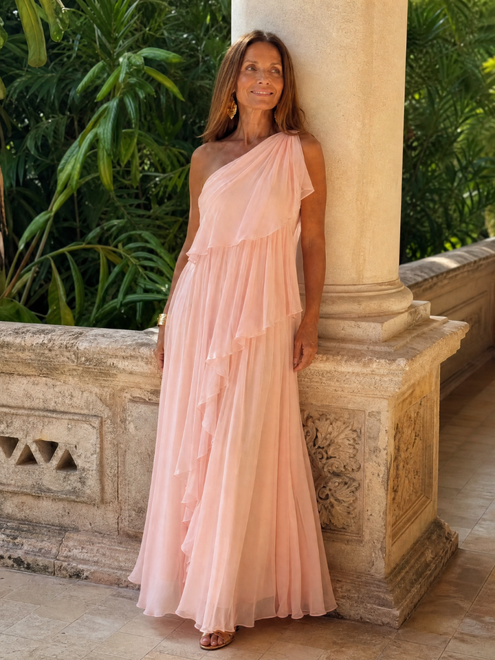 Ora™"|Ruffled One-Shoulder Maxi Gown