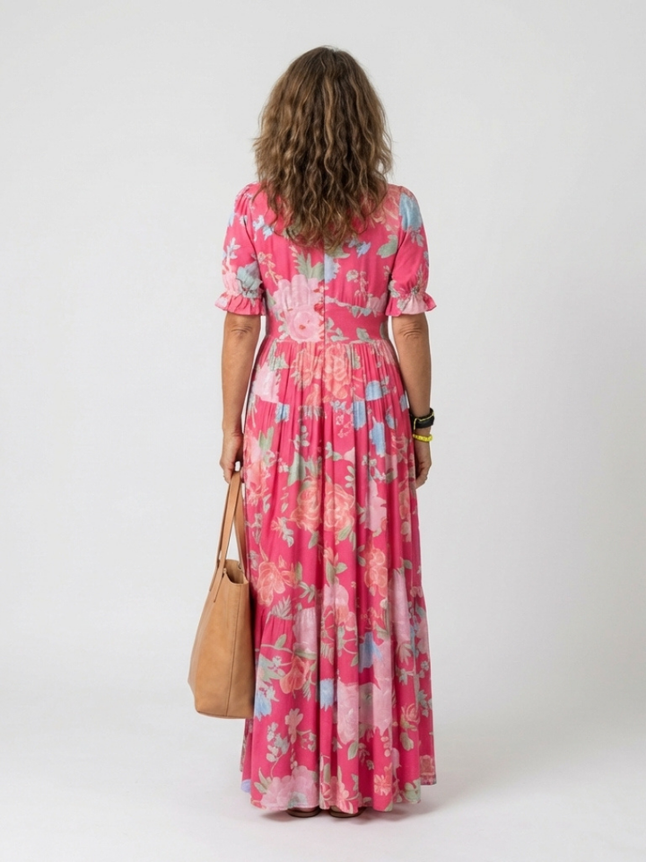 Sophia | Sleeveless Floral Midi Dress with V-Neck.