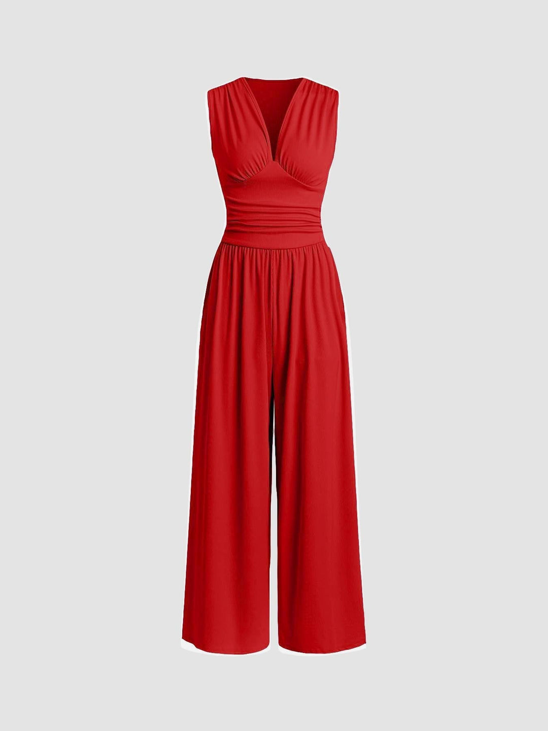 CHARITY | Textured Chic Sleeveless Wide-Leg Jumpsuit
