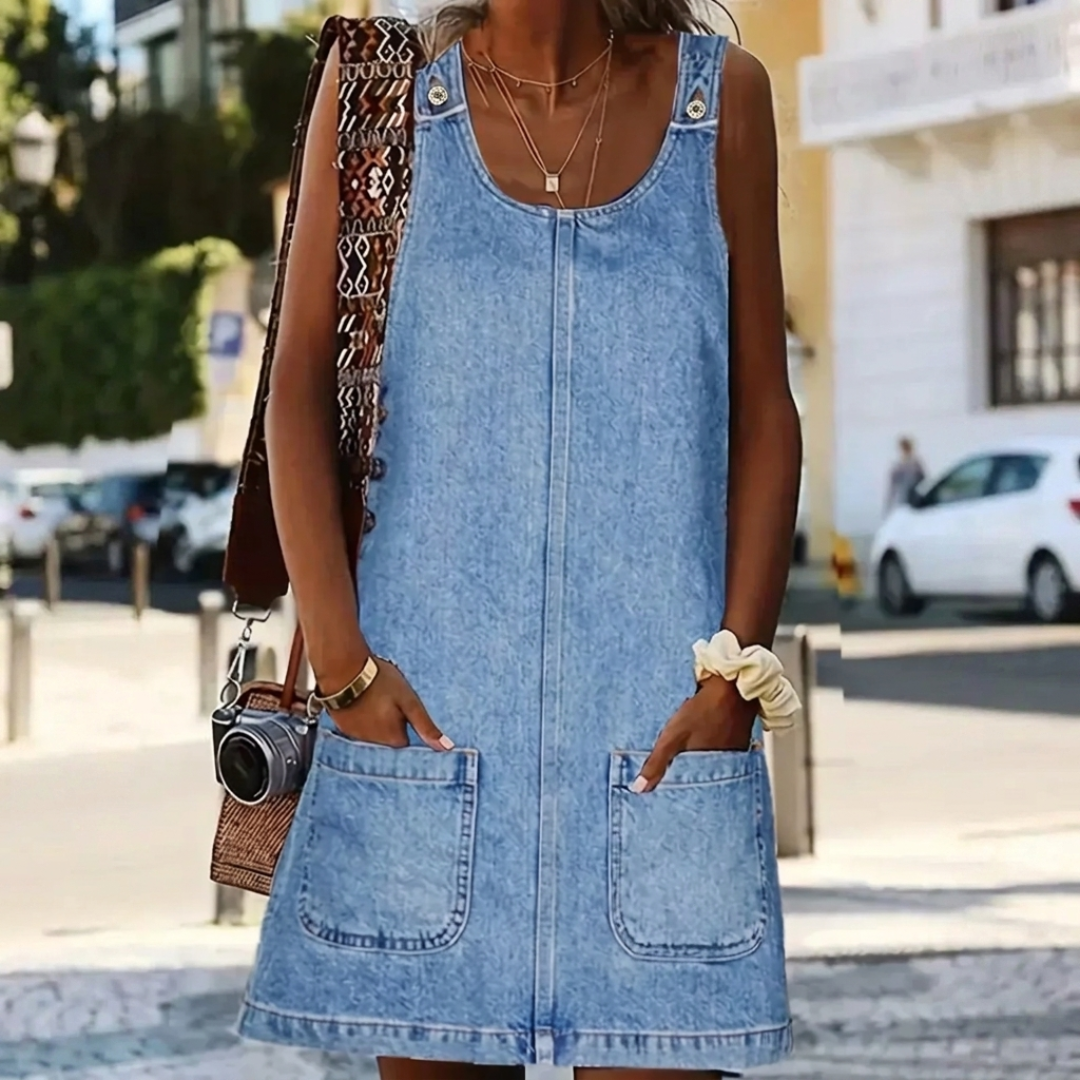 Saylor™ Relaxed Denim-Look Dress
