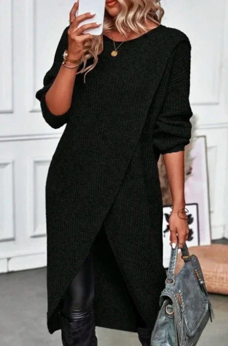 Diane | Cozy Knit Dress With Flattering Drape