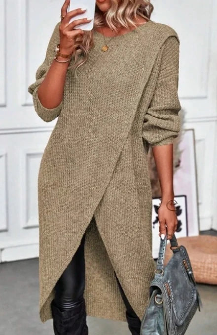 Diane | Cozy Knit Dress With Flattering Drape