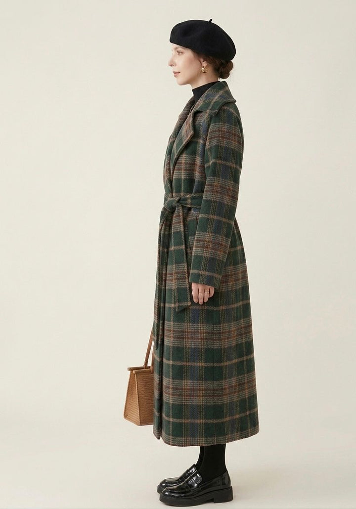 Ivy | Forest Green Check Longline Coat  — Final Edit