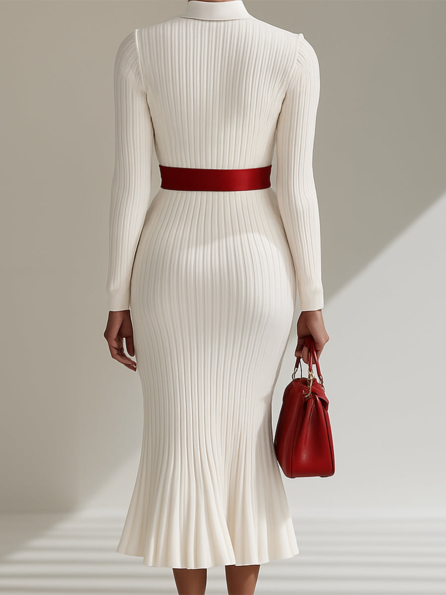 Audrey | Elegant White Wool Maxi Dress